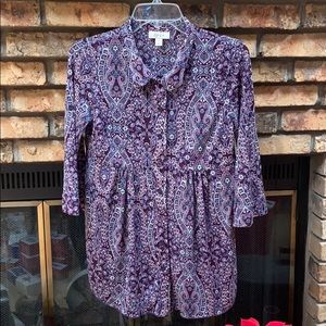 EUC Style & Co purple paisley top petite small